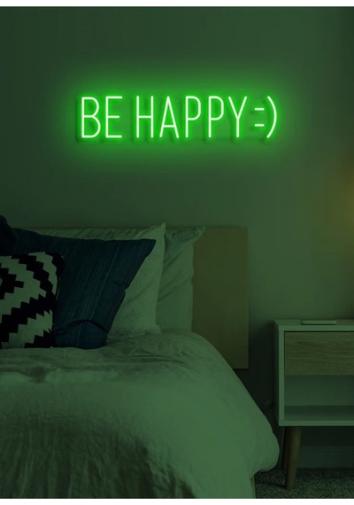 Be Happy : Yazılı Neon Tabela Yeşil
