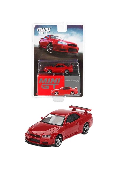 1/64 Nissan Skyline Gt-r R34 V-spec Active Red Çok Renkli