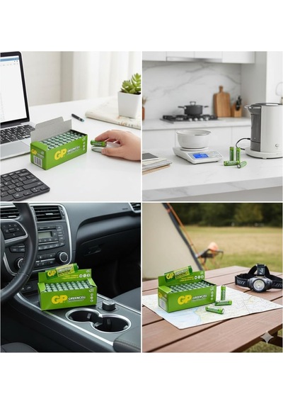 Batteries Gp15g Greencell R6p/1215/aa Kalem Pil, 1.5 Volt, 40'lı Kutu, Yeşil/sarı/beyaz