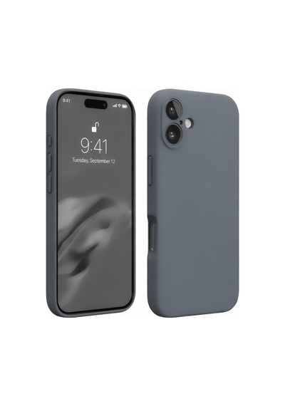 Apple iPhone  Uyumlu,  16 Plus Kılıf Nano İçi Kadife Silikon - Gri