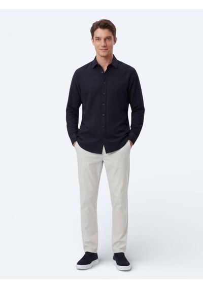 Kip Lacivert Regular Fit Dokuma Casual %100 Pamuk Gömlek