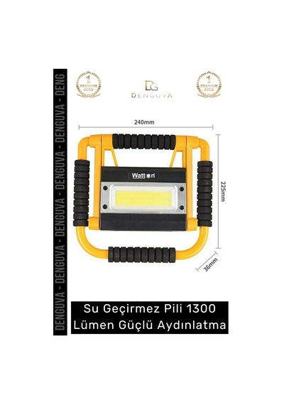 Premium Seri Beyaz Işık Sert Plastik Tpr Su Geçirmez Pilli 1300 Lümen Güçlü Aydınlatma Çok Renkli