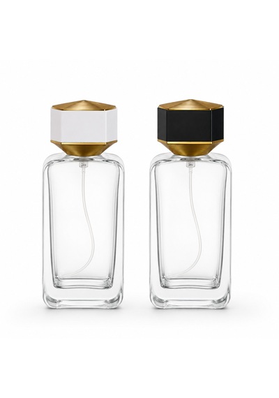 20 Adet Boş Cam Parfüm Şişe, 80 Ml Dikdörtgen Model, Şeffaf