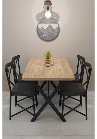 Modern Yemek Masası Takımı 70x110 Cm Oval Mutfak Masası & 4 Adet Tonet Model Kumaş Döşemeli Sandalye Atlantik Çam Modern Yemek Masası Takımı 70x110 Cm Oval Mutfak Masası & 4 Adet Tonet Model Kumaş Döşemeli Sandalye Atlantik Çam
