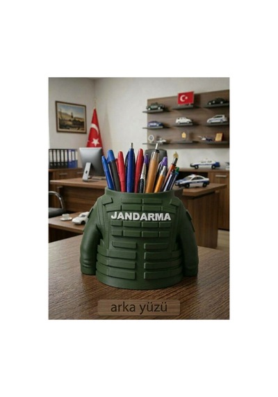 Jandarma Yeleği Tasarım Kalemlik Yeşil - 935158829 Yeşil