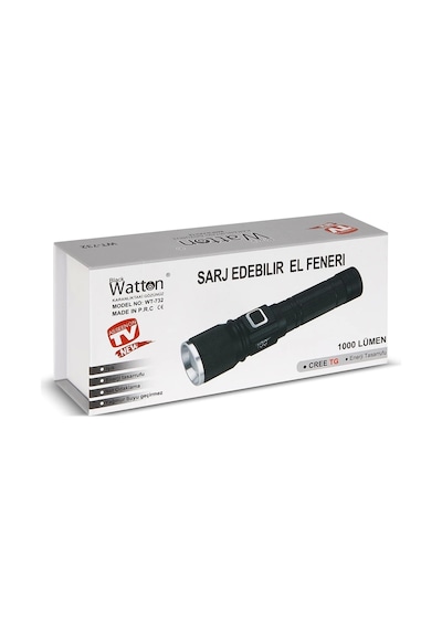Cree Tg Led 1000 Lümen Göstergeli Fonksiyonel El Feneri Wt-732