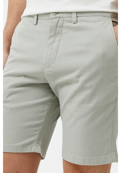 Lacoste Men's Slim Fit Bermuda Shorts Erkek Dar Kesim Keten Bermuda Şort Gri