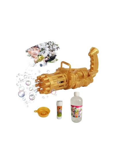 Çoklu Baloncuk Üreten Köpük Makinası + 50 Ml Ve 500 Ml Köpük Solüsyonu - Bubble Machine - Gold