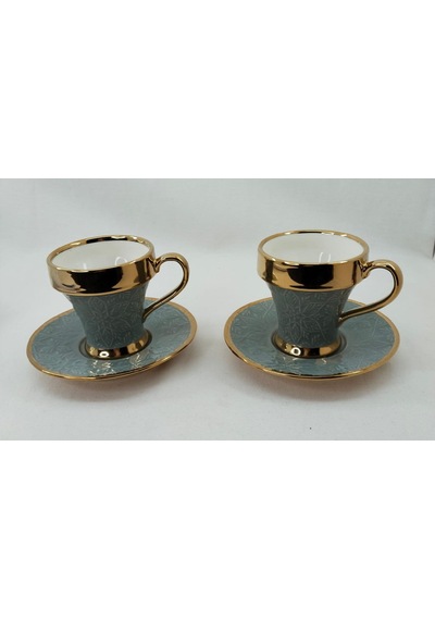 Tutku 2 Kişilik Porselen Nescafe Ve Çay Fincanı Gri Renk Gri