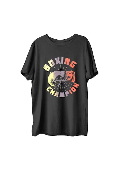 Top Glory Boxingw Baskılı Penye Boks Sporcu T-Shirt