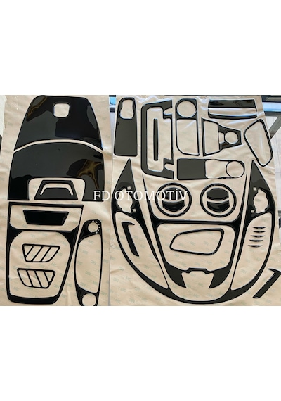 Ford Courier Konsol Kaplama Full Set Parlak Siyah Renk