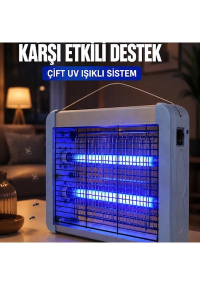 Çift Uv Işıklı Elektrikli Sinek Öldürücü 12w Asılabilir Uçan Böcek Lambası