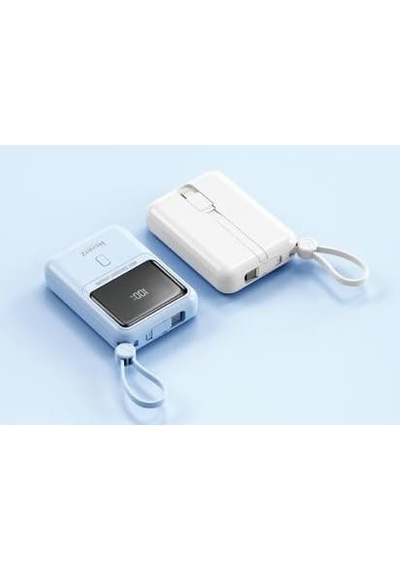 H21 Mini Boy 10000 Mah Power Bank Pd 20w Ve Usb 22.5w Fast Hızlı Şarj Dahili Type C Ve Lightning Kablolu Dünya Sta