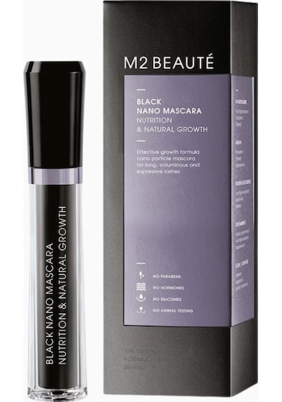 M2 Beauté Black Nano Maskara, Hacim Veren, Ipeksi Ve Belirgin Kirpikler Siyah