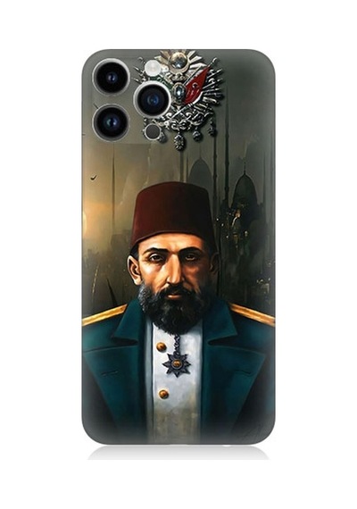 Apple Uyumlu iPhone 13 Pro Max 2. Abdulhamid Han Osdmanlı Padişahı Desenli Silikon Kılıf