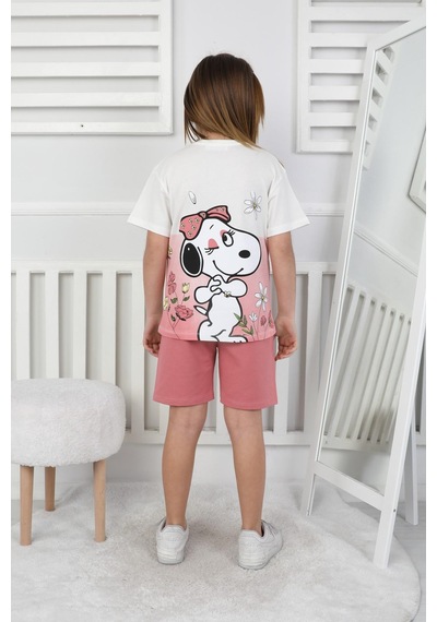 Belle Baskı Kız Çocuk Şortlu Takım-90343 Pembe