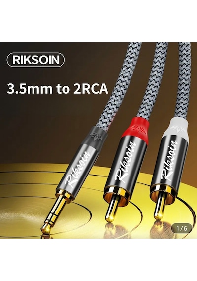 Riksoin 3-metre 3.5mm To 2rca Aux Ses Kablosu 3.5mm Hifi Ses