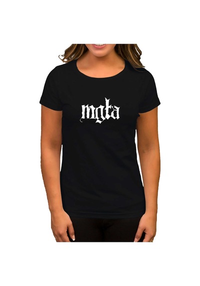 Mgla Logo siyah Kadın Tişört Siyah