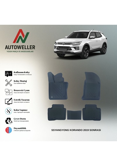 Sssangyong Korando 2019 Sonrası Uyumlu Havuzlu Oto Paspas