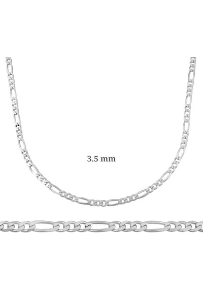 3.5 Mm Gümüş Figaro Zincir - 100 Mikron (510787377)