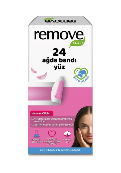 Remove Care Yüz Ağda Bandı Hassas Ciltler 24'lü - 8 Adet Tarı
