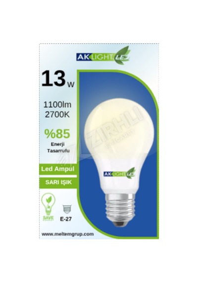 3 Adet Aklight Led Ampul 13w E27 Sarı Işık