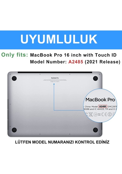 Apple Uyumlu MacBook Pro 2021 16.2" A2485 Ekran Koruyucu 2 Adet