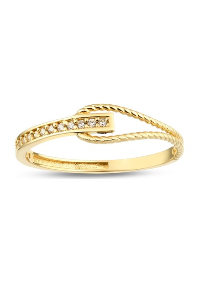 Debora Jewelry 14 Ayar Altın Taşlı Halat Model Yüzük