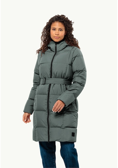 Jack Wolfskin Frozen Lake Coat Kadın Mont-1206132 Slate Green/olive Night/black Taş