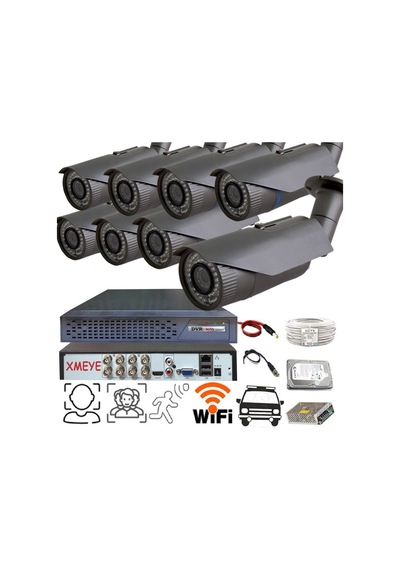 8' Li Araç, Yüz Ve İnsan Tanımalı Hareket Algılayan 5 Mp Lens 1080p 42 Ir Led Metal Samsung Uyumlu Kasa Güvenlik Kamerası Seti Bs 242