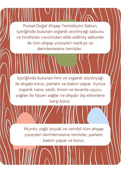 Pureal Doğal Ahşap Temizleyici Sabun 500 Ml 500 ML