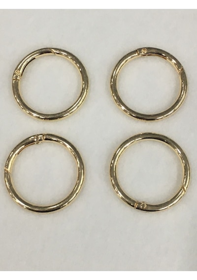 Karantuhafiye Çanta Halkası Yuvarlak Yaylı Klips 3 Cm 4 Lü Set Gold Gold Çok Renkli
