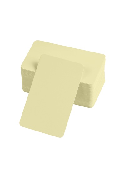 Boş Kelime Kartları 5x8 Cm - 50 Adet Oval Kenarlı Tabu & Not Kartları - Sarı