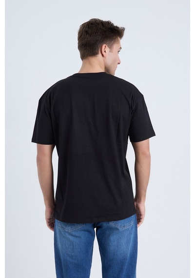 Velvoria Unisex Oversize Beautıful Ride Baskılı Siyah Renk T-shirt