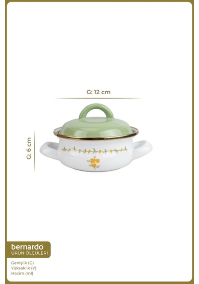 Bernardo Almera Emaye Mini Pot 12 Cm Siyah