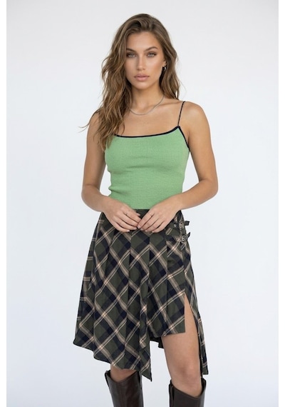 Neden Tekstil Kontrast Şeritli Triko Atlet Body - Mint-laci