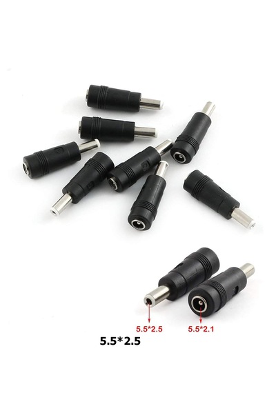 5 Adet Dc Power Jack Adaptör Çevirici 5.5x2.1 Mm Dişi - 5.5x2.5 Mm Erkek Dönüştürücü C Tipi