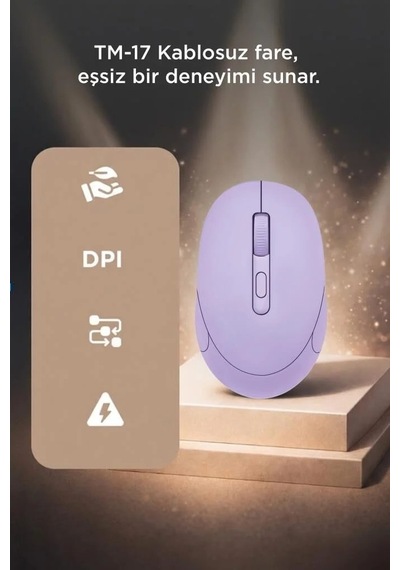 Özel Seri Bilgisayar Aksesuarı Cihaz Faresi Mouse Çift Modlu Sessiz Kablosuz Fare Tm17 Mor
