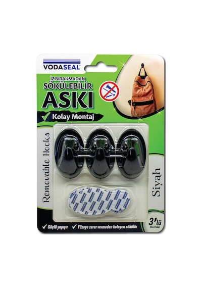 Vodaseal Sökülebilir Askı 3'lü Siyah