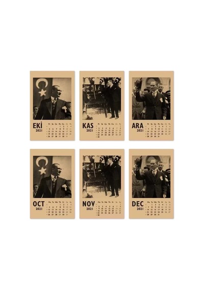 Atatürk Fotoğraflı 2027 Masa Takvimi - Dikey Siyah Kraft