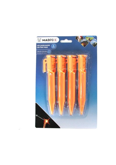 Madfox Led Işıklı Çadır Kazığı  15cm 4pcs Turuncu