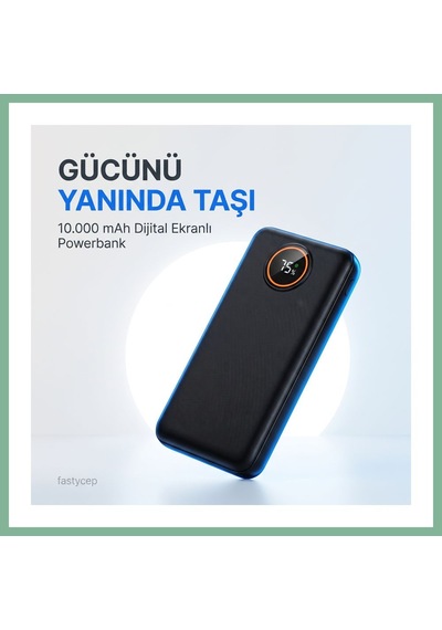 Bşkvirgo 3012 10.000 Mah Lcd Ekran Dahili Kablolu 22.5w Hızlı Şarj Powerbank Bsk2026 Çok Renkli