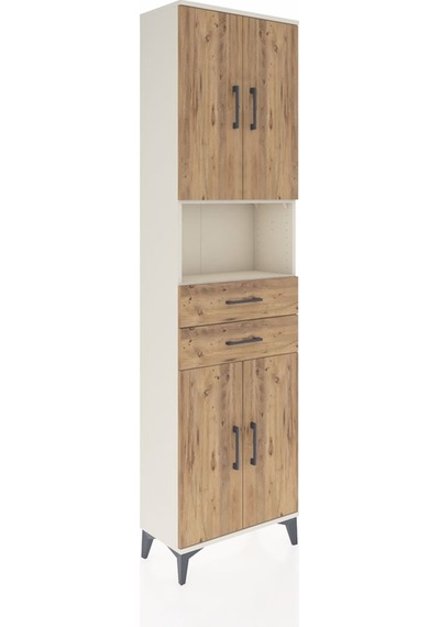 Arges Dolap 4 Raflı 2 Çekmeceli 4 Kapaklı 60x30x221 Aytaşı-çam Aytaşı