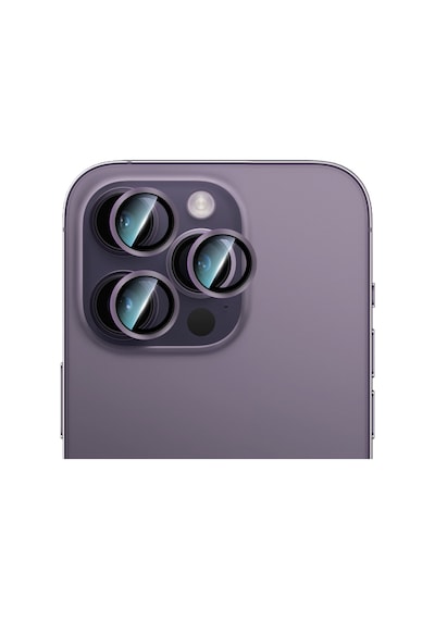 Apple Uyumlu   iPhone 14 Pro Max Caseworld Alloy Serisi Oleofobik Anti Reflective Kamera Lens Koruyucu Mor