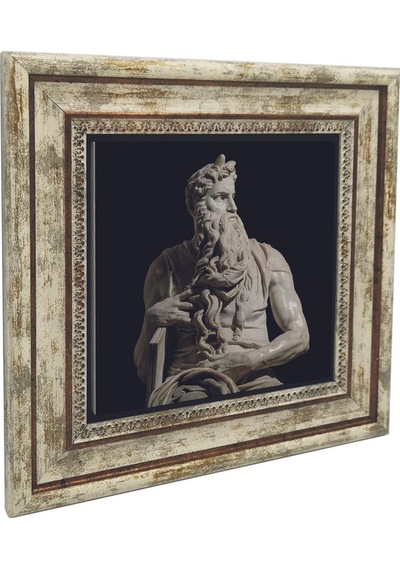 Musa'nın Hükmü Heykeli Heykeltıraş: Michelangelo Baskılı Taş Tablo 25x25