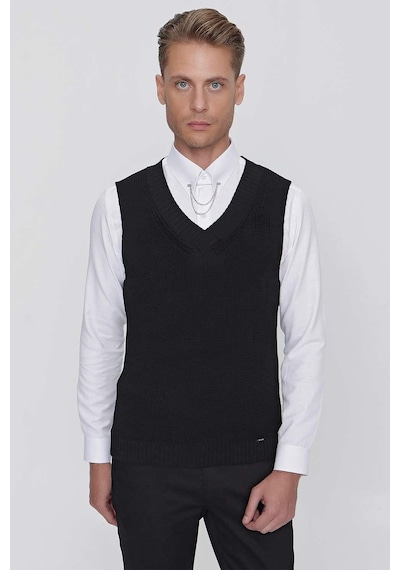 Efor Süveter 01 Slim Fit Siyah Süveter Triko Siyah