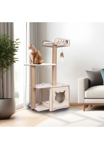 Pati Homes Katlı Yataklı Kedi Tırmalama Evi - Kedi Tırmalaması