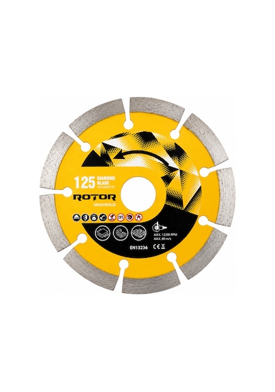 Segmentli Elmas Kesme Diski 125x2x10x22,23 Mm Seramik, Fayans Ve Beton Kesim