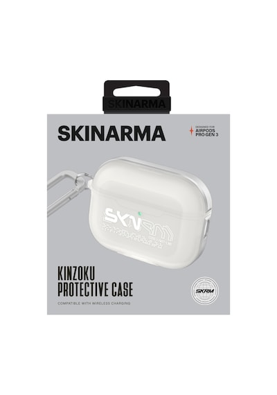 Apple Uyumlu AirPods Pro 3 Kılıf Skinarma Transparan Mat Tasarım Kinzoku Kılıf Beyaz Beyaz