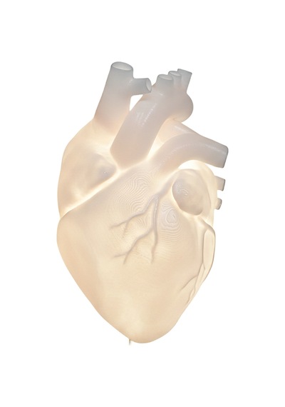 Fibrika Store Anatomik Kalp Duvar Lambası Led Işıklı Dekor Beyaz